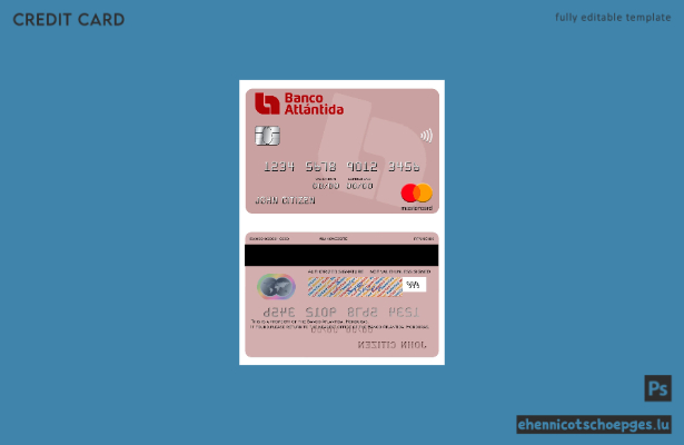 Beispielvorschau der Honduras Banco Atlantida Mastercard